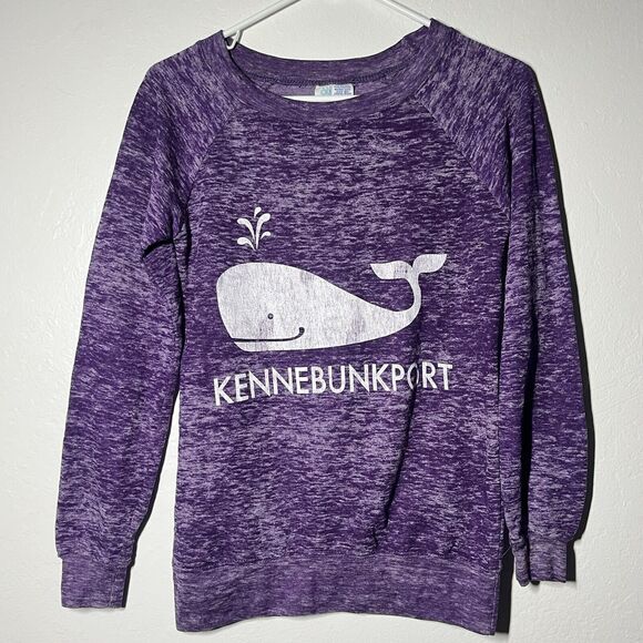 Vintage Kennbunkport Sweatshirt Size Small Purple Whale Graphic Print Long Sleev - Picture 1 of 9